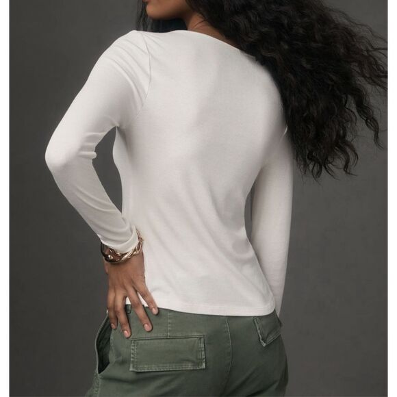 Anthropologie Maeve White Button-Up Shirt - Picture 4 of 9